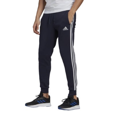 Adidas Essentials Fleece Fitted 3-Streifen Hose - CBLACK/FTWWHT/CBLACK,||