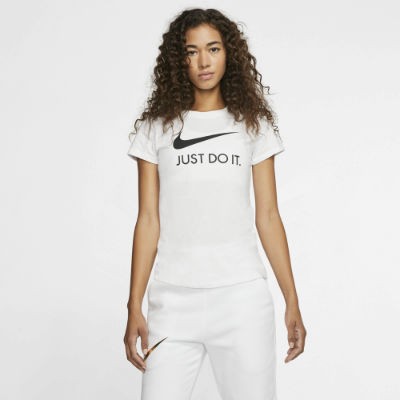 Nike Sportswear T-Shirt JDI Damen - WHITE/CRIMSON TINT