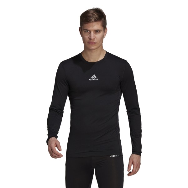 Adidas Techfit Compression Longsleeve - BLACK/RUNWHT/RED,||
