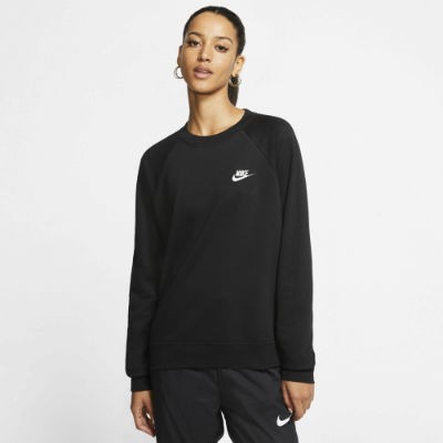 Nike Sweatshirt Sportswear Essential Fleece Rundhalsshirt Damen - BLACK/SPORT RED