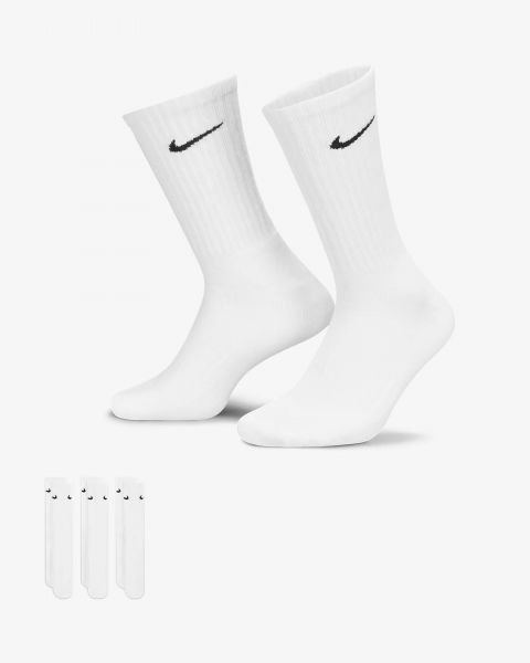 Nike Value Cushioned Crew 3er Pack - WHITE/WHITE-GUM LIGHT BROWN-BL,||