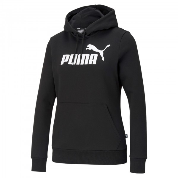 Puma Essential Logo Hoodie FL Damen - PUMA BLACK-NRGY RED-PUMA WHITE,||
