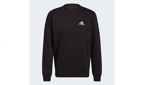 Adidas Essentials Fleece Sweatshirt - BLACK/RUNWHT/RED,||