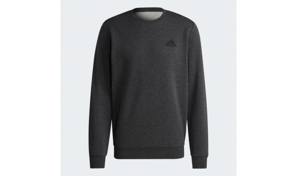Adidas Essentials Fleece Sweatshirt - BLACK/RUNWHT/RED,||